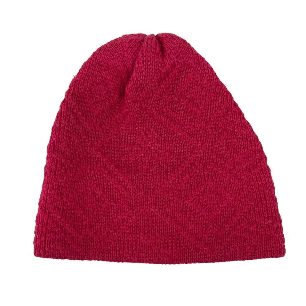 Smiley Beanie 100% Wool Cap Pink Sock Hat‎ Mountain Outdoor